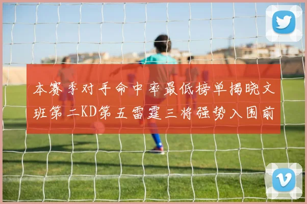 本赛季对手命中率最低榜单揭晓文班第二KD第五雷霆三将强势入围前十